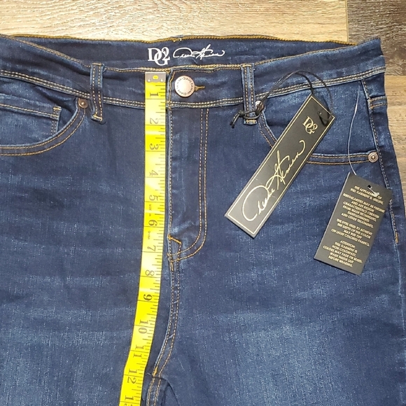 Diane Gilman Blue Flare Wide Leg Denim - Picture 7 of 11